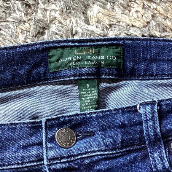 LRL Ralph Lauren Blue Stretch Denim Biker Jeans Women’s Size 8 - Picture 3 of 6